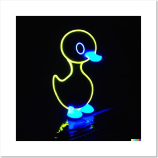 Neon Baby Duck Posters and Art